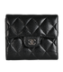 Chanel Classic Flap Wallet, &pound;475, Accessories, Black, Caviar Leather, Front view